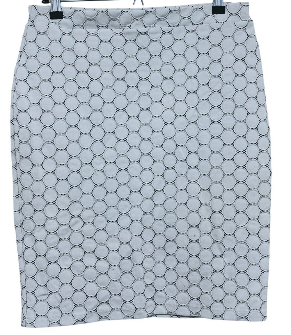 Leota Tabitha Geometric Dot Pencil Skirt Medium White Parisian Career Retro